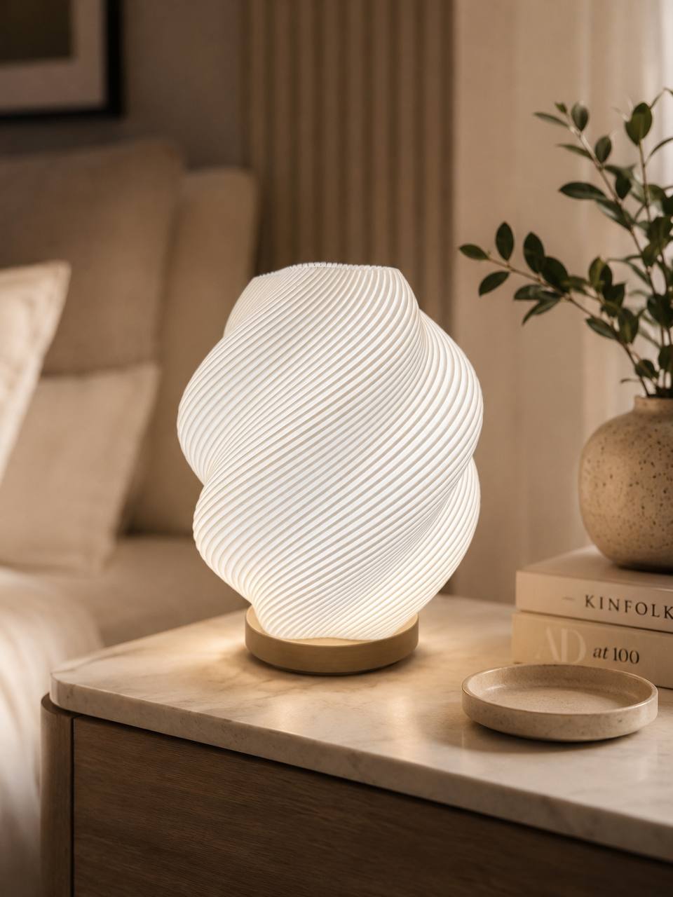 Lámpara Spiral White AS3D iluminada